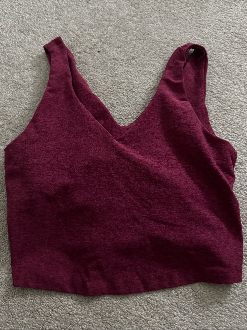 Beyond Yoga V-Neck Burgundy Cropped Tank Top